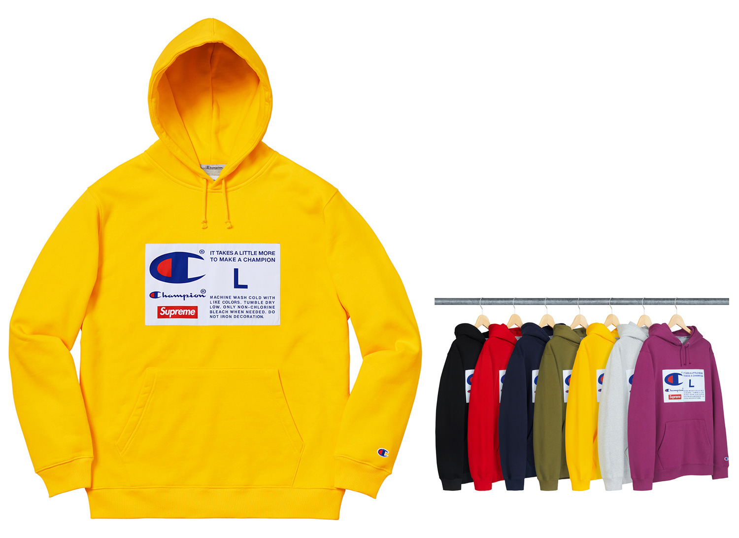 Supreme®/Champion® Label Hooded Sweatshirt