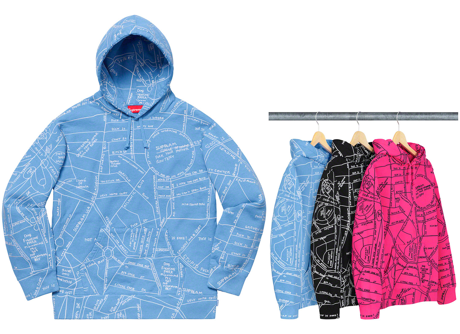 Gonz Embroidered Map Hooded Sweatshirt